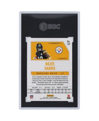Najee Harris Pittsburgh Steelers 2021 Phoenix Fire Burst #111 SGC Authenticated 9.5 Rookie Card