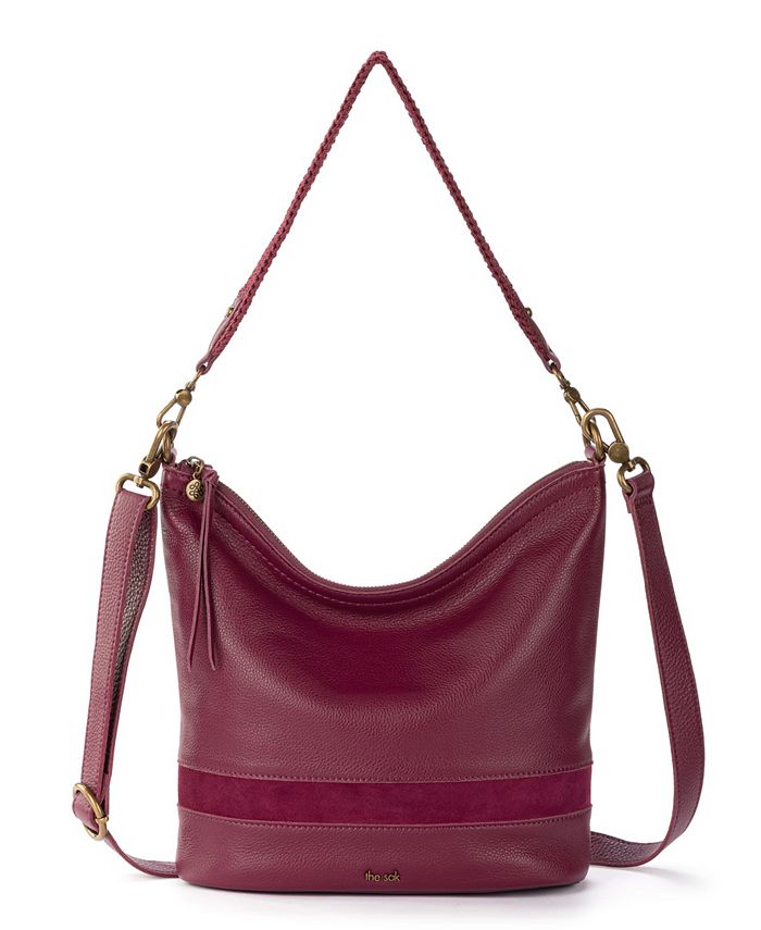 Crossbody Leather Bucket Bag, Hobo Handbags | Mayko Bags Red / No Lining