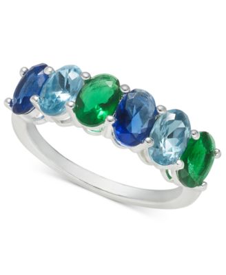 Charter Club - Silver-Tone Multicolor Band Ring