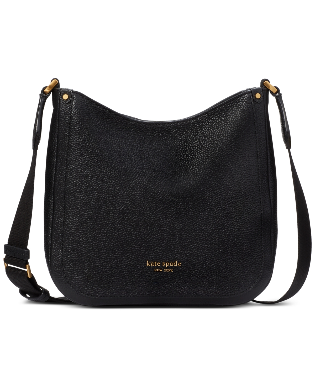Kate Spade New York Roulette Small Leather Messenger In Black