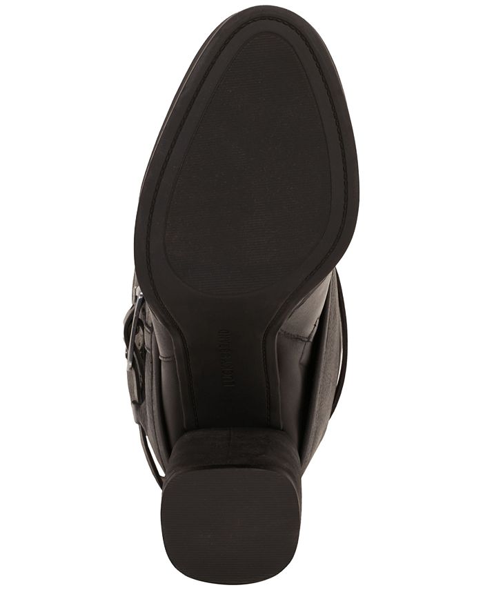 Lucky Brand Women Ressy Black Leather Booties Shoes 8 Medium