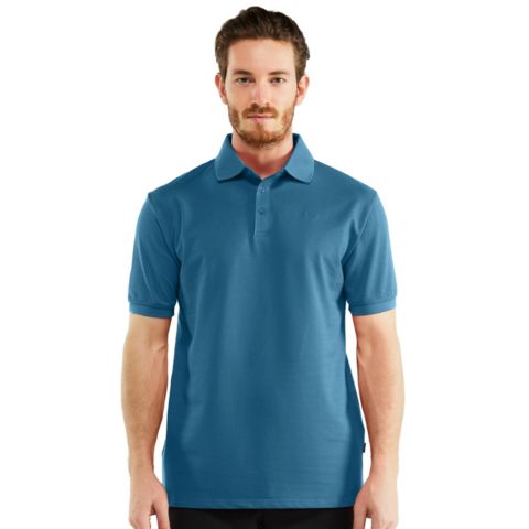 Мужское поло Mio Marino Classic-Fit Cotton-Blend Pique Polo Shirt, цвет: Синий