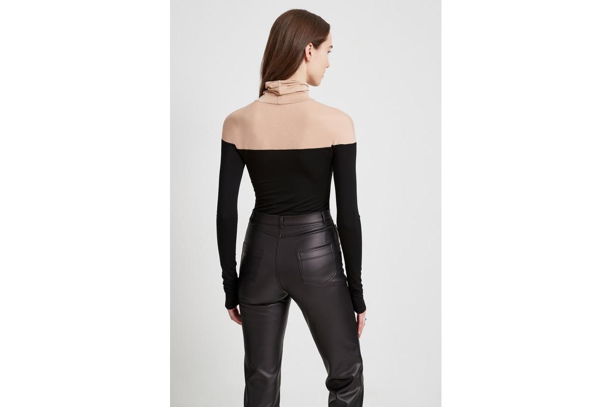 Marcella Women's Eliot Turtleneck Top - Black and beige
