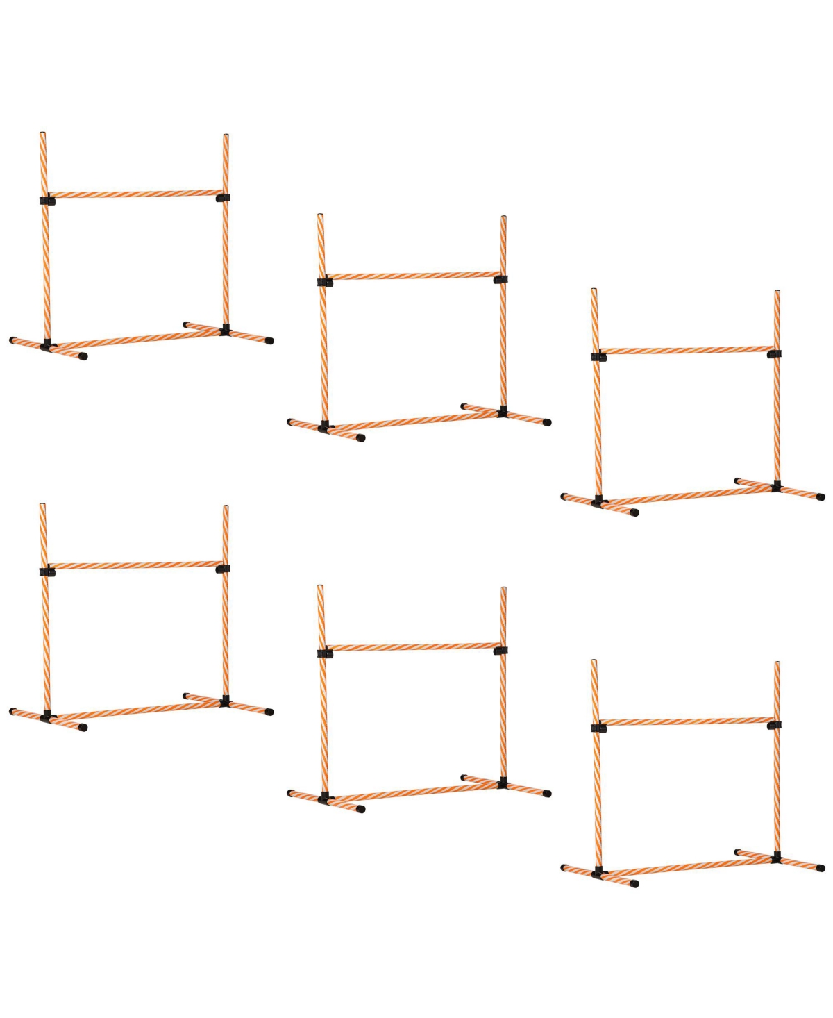 PawHut Outdoor Dog Playset with 6 High Jump Hurdles, Carry Bag, and Whistle