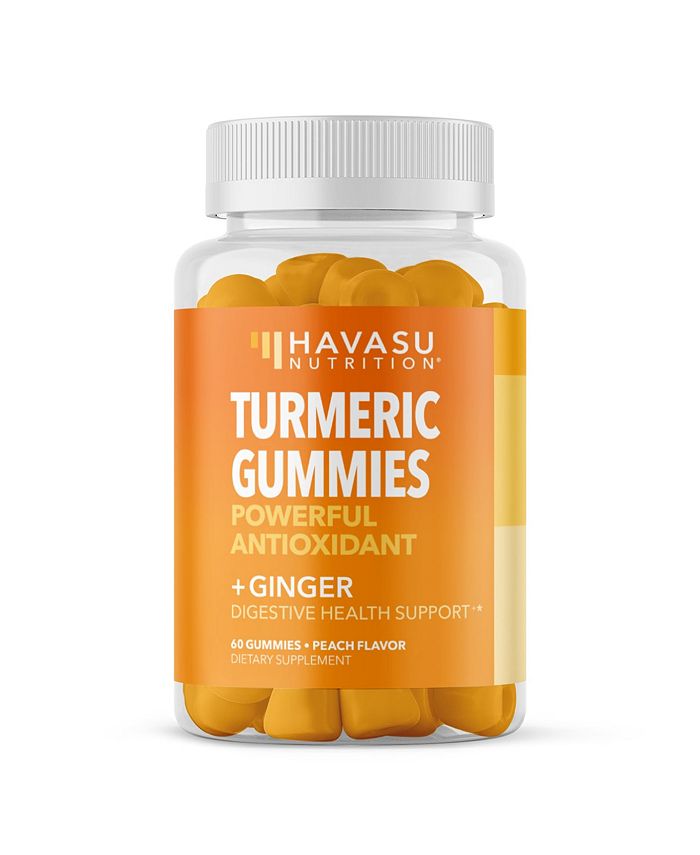 Havasu Nutrition Turmeric and Ginger Gummies for Adults Peach Flavor