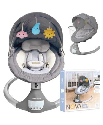 Jool Baby Nova Swing for Newborns - Electric Motorized Infant Swing, Bluetooth Music, 10 Preset Melodies, Remote (Updated Model, Gray) - Grey