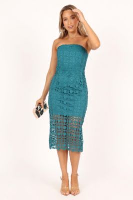 Women's Candice Strapless Lace Midi Dress