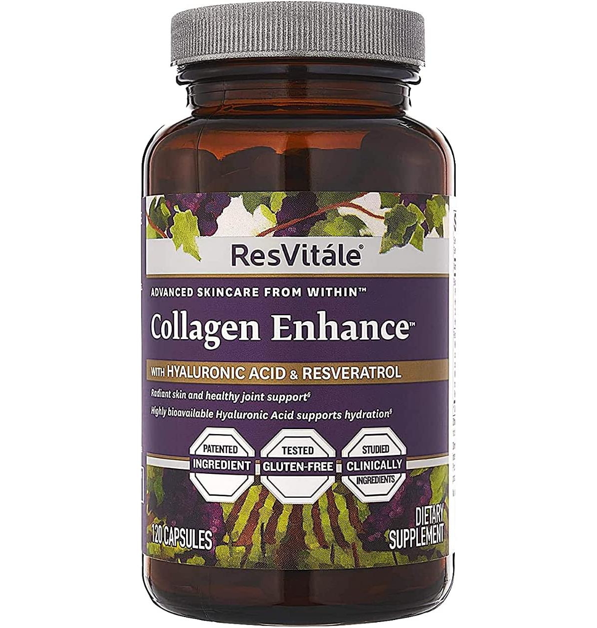 Collagen Enhance Anti Aging Skin Care Collagen Supplement - Hydrolyzed Collagen Peptides with Hyaluronic Acid and Resveratrol - Skin Food &