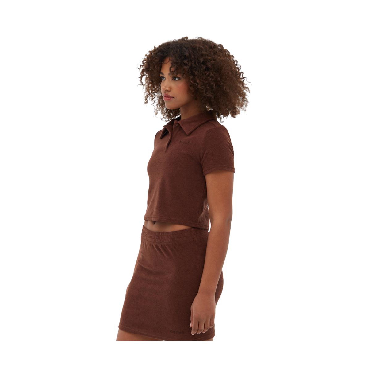 Bench Dna Women's Filby Terry Crop Polo Tee