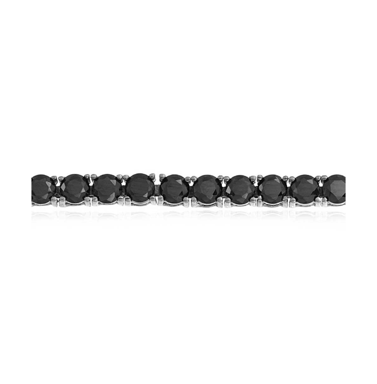 Bling Jewelry Jewelry 10 Ct Cz Round Solitaire Tennis Bracelet For Women Cubic ZirconiaSterling Silver - Black