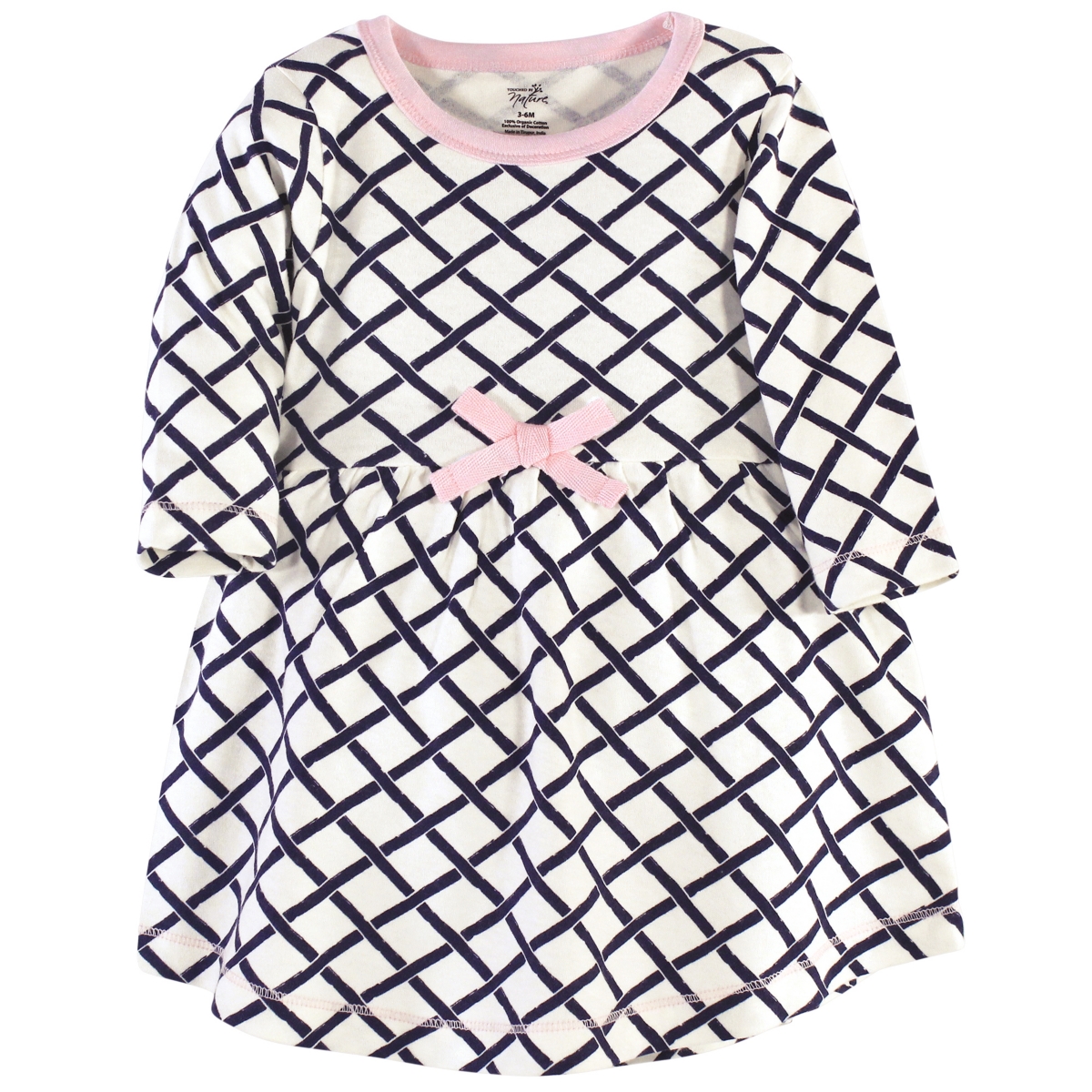 Touched by Nature Baby Girls Organic Cotton Long-Sleeve Dresses 2pk,- Bright butterflies