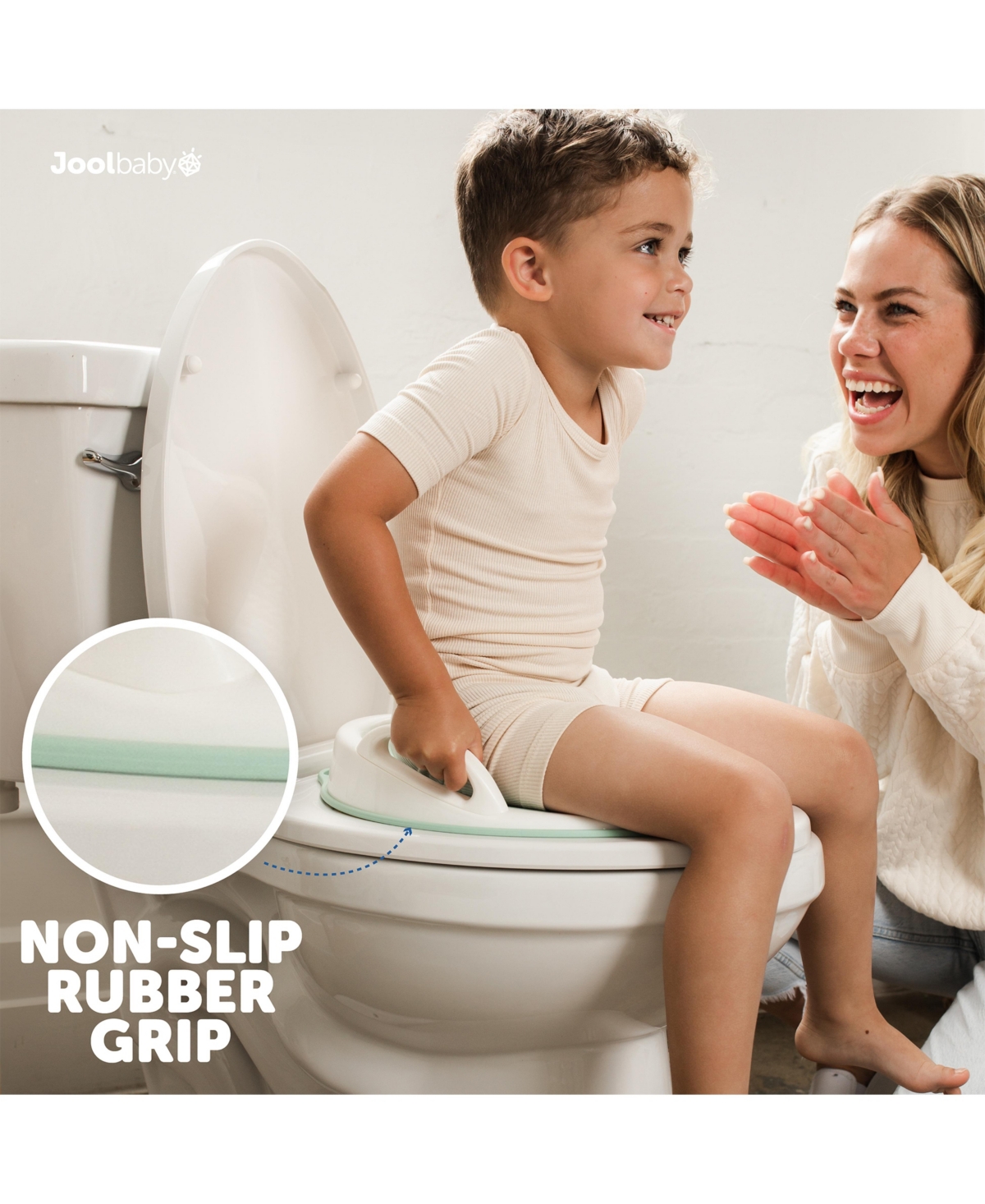 Jool Baby Baby Potty Training Seat with Handles , Splash Guard, Non-Slip & Free Storage Hook - Unisex