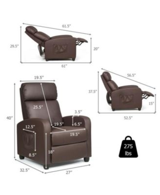 Recliner Sofa Wingback Chair with Massage Function