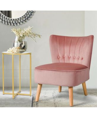 Armless Accent Chair Tufted Velvet Leisure Chair