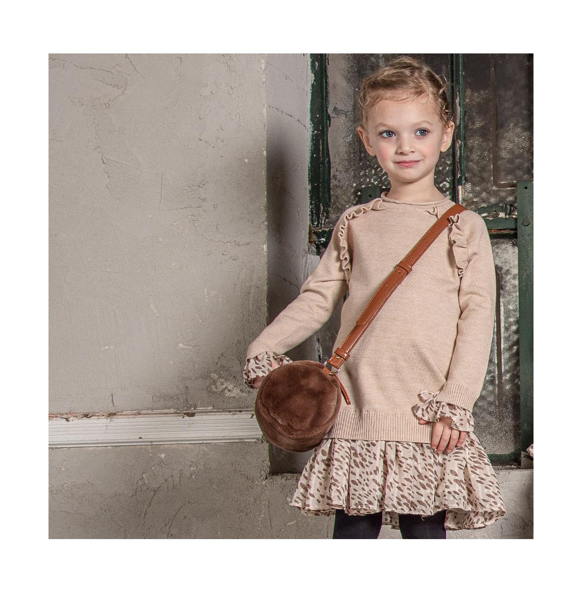 Imoga Collection Big Girls Micah FW23 Speckle Fine Yarn Chiffon Dress - Open miscellaneous 997