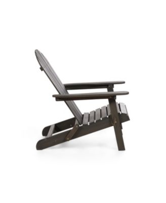 35.5" Outdoor Eucalyptus Wood Folding Adirondrack Chair