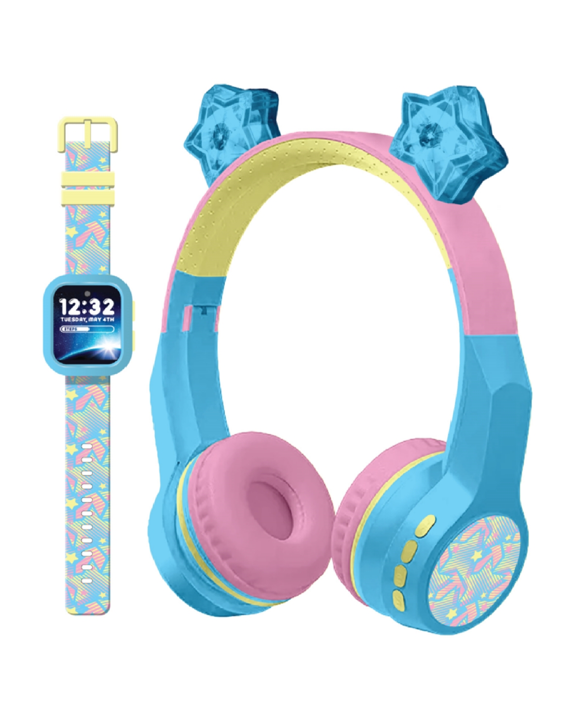 Playzoom Kids' V3 Girls Light Blue Silicone Smartwatch 42mm Gift Set