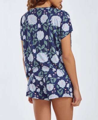 Women's Ultra Soft 2 Piece Top and Shorts Pajama Set