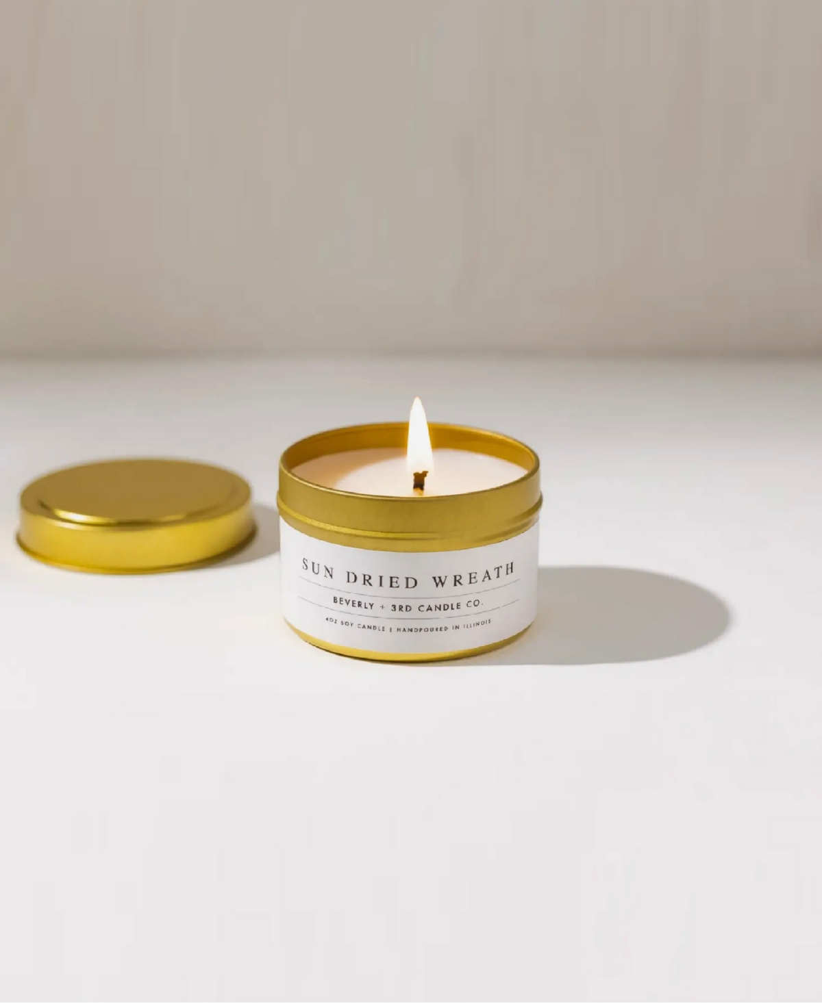 Magnolia Supply Co Fresh Eucalyptus Wreath 12" Soy Candle 4 oz Travel Tin In No Color