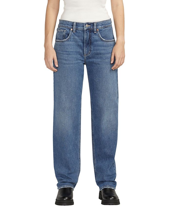 Silver Jeans Co. Women's Low 5 Mid Rise Straight Leg Jeans - Macy's