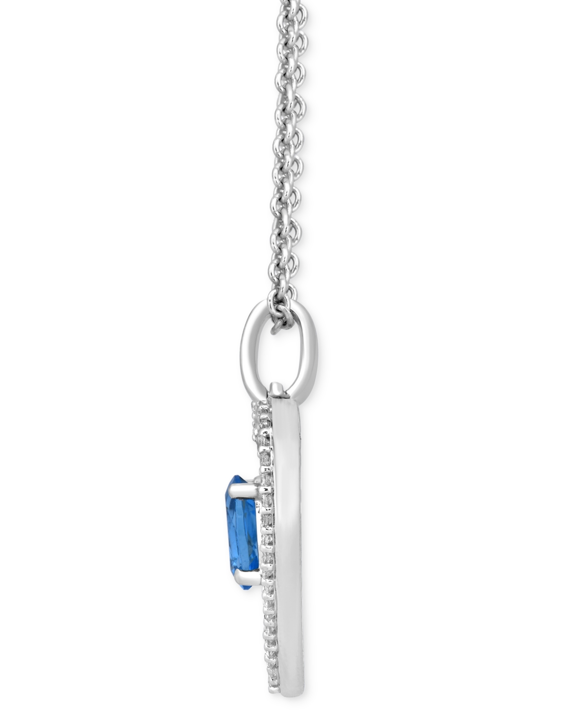 Shop Enchanted Disney Fine Jewelry Swiss Blue Topaz (5/8 Ct. T.w.) & Diamond (1/6 Ct. T.w.) Princess Heart Filigree Pendant Necklace In In Two Tone