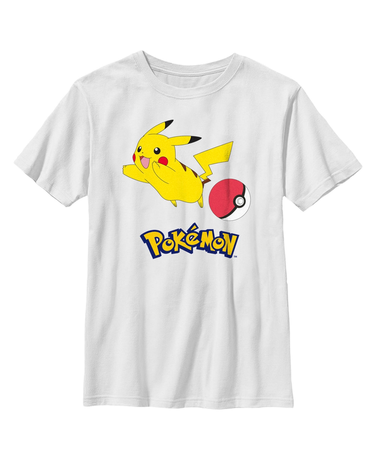 Nintendo Boy's Pokemon Pikachu And Pokeball Child T-shirt In White
