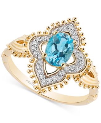 Disney orders Swiss Blue Topaz & Diamond Ring Size 8