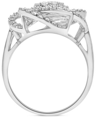Diamond Ring, 14k White Gold Diamond Pave Knot Ring (1 ct. t.w.), Created for Macy's 