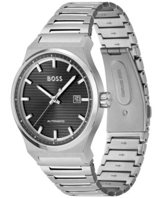 Men's Candor Auto Automatic Silver-Tone Stainless Steel Watch 41mm