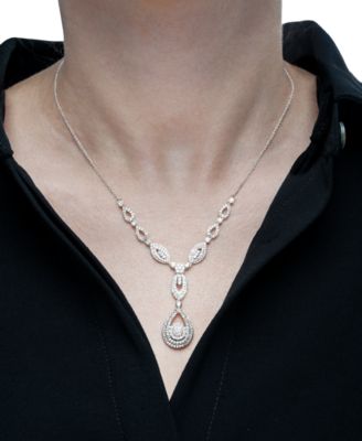 Diamond Double Drop Pendant 17"  in 14k White Gold or 14k Yellow Gold (1-1/2 ct. t.w.), Created for Macy's