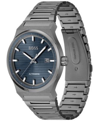 Men's Candor Auto Automatic Ionic Plated Gray Steel Watch 41mm