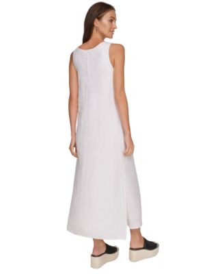 Linen V-Neck Maxi Dress