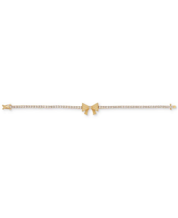 kate spade new york Gold Tone Cubic Zirconia Bow Tennis Bracelet