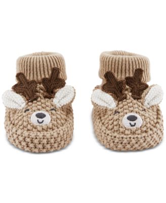 Carter's - Baby Crocheted Reindeer-Face Cuffed Booties