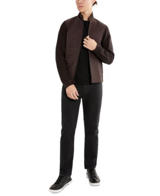 Men's Quilted Zip-Front Sweater Jacket