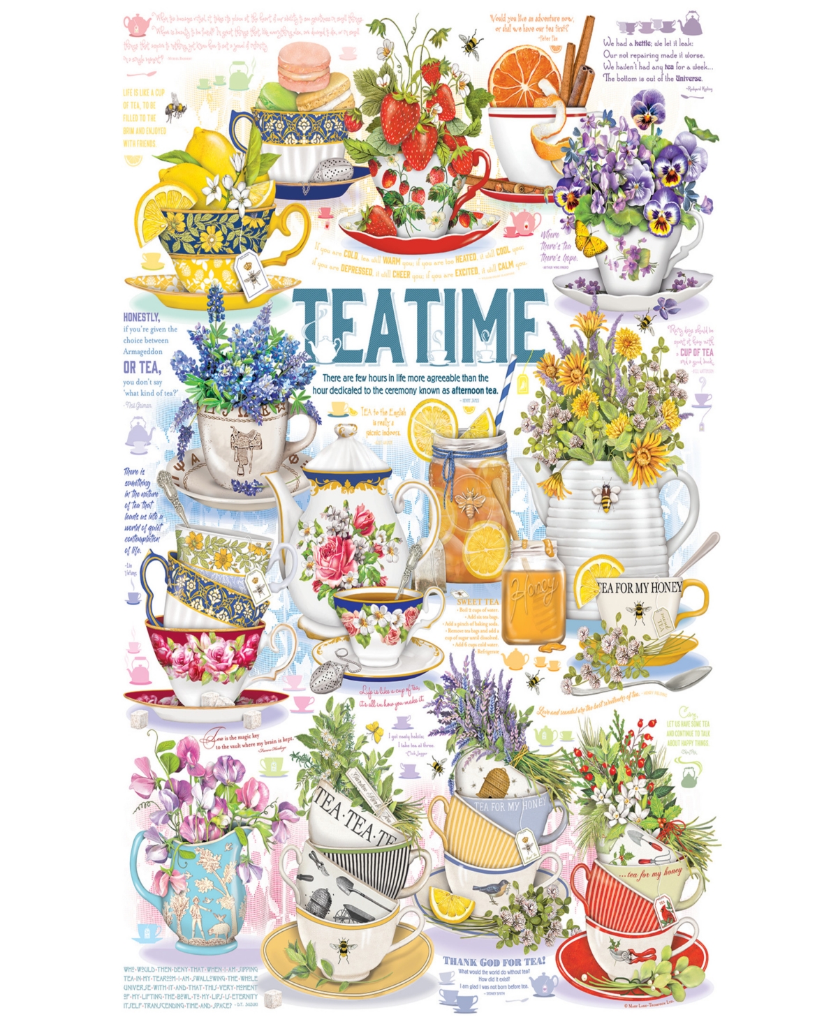 Shop Cobble Hill - Tea Time Puzzle In Multi