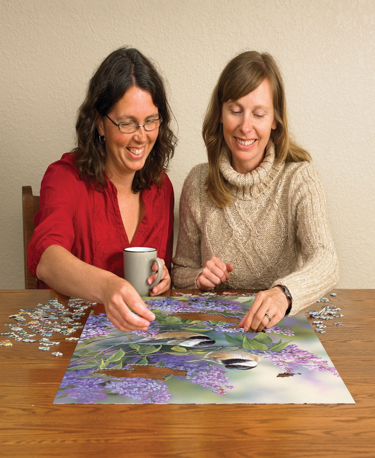 Shop Cobble Hill - Chickadees Lilacs Puzzle In Multi