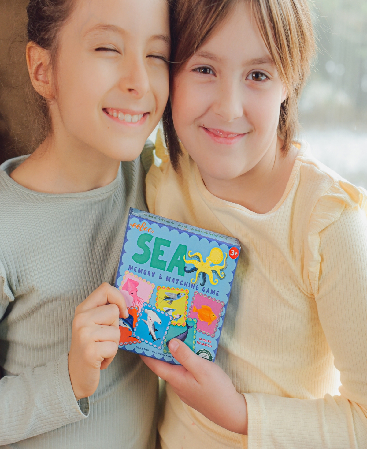 Eeboo Sea Little Square Memory Game In Multi