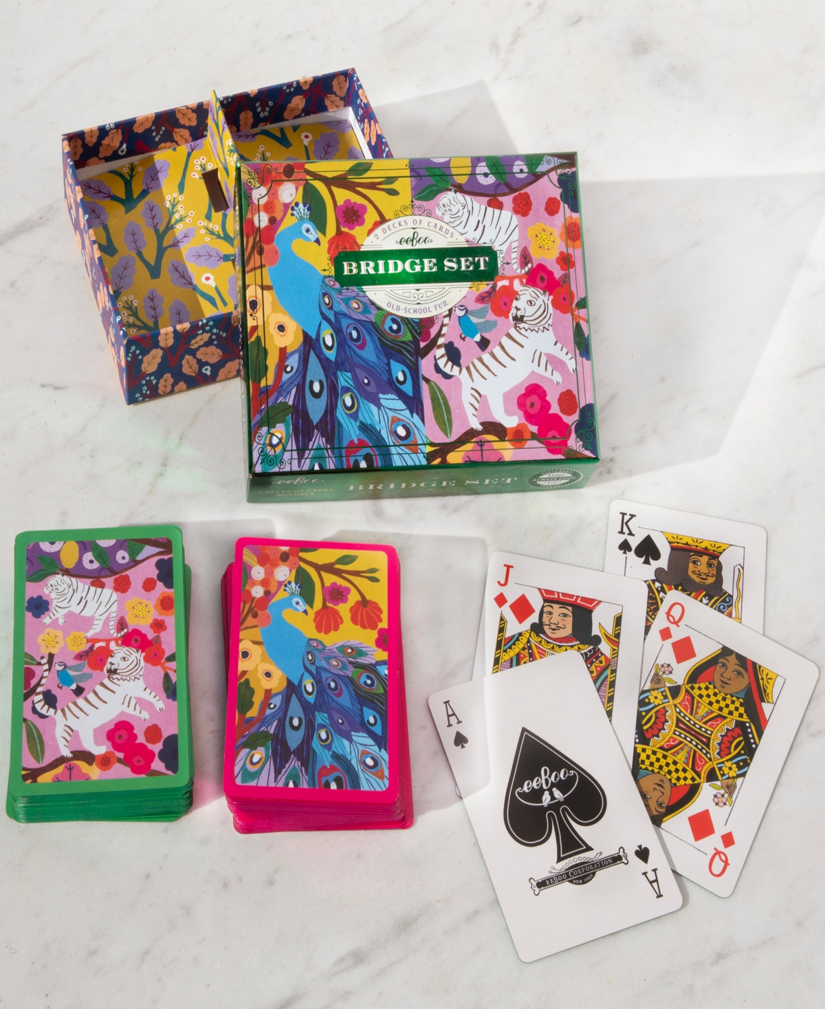 Shop Eeboo Monika's Peacock Bridge Playing Card Set In Multi