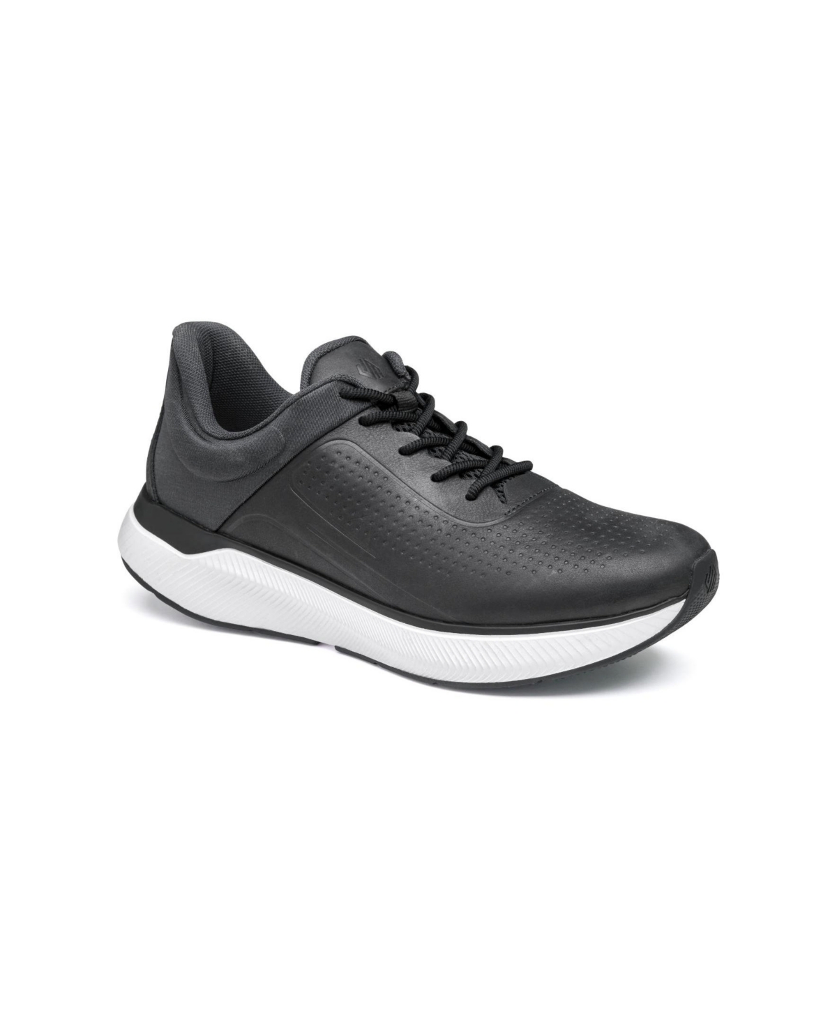 Johnston & Murphy Men's Miles U-throat Leather Lace-up Sneakers In Black Full Grain Leather