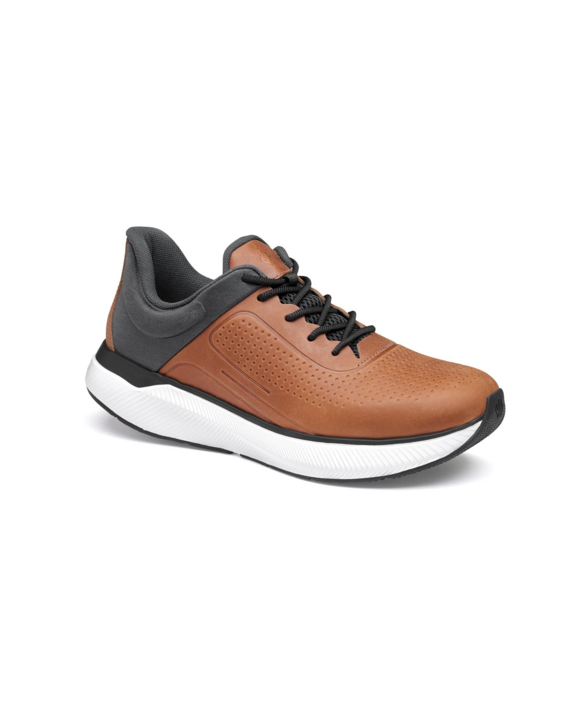 Johnston & Murphy Men's Miles U-throat Leather Lace-up Sneakers In Tan Full Grain Leather