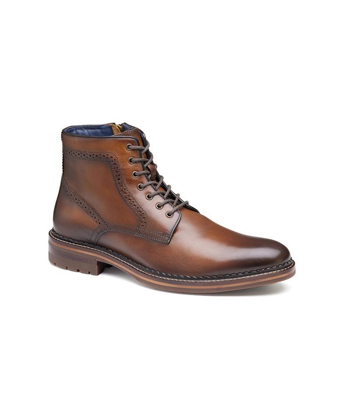 Johnston & Murphy Men's Benton Leather Plain Toe Boots - Macy's