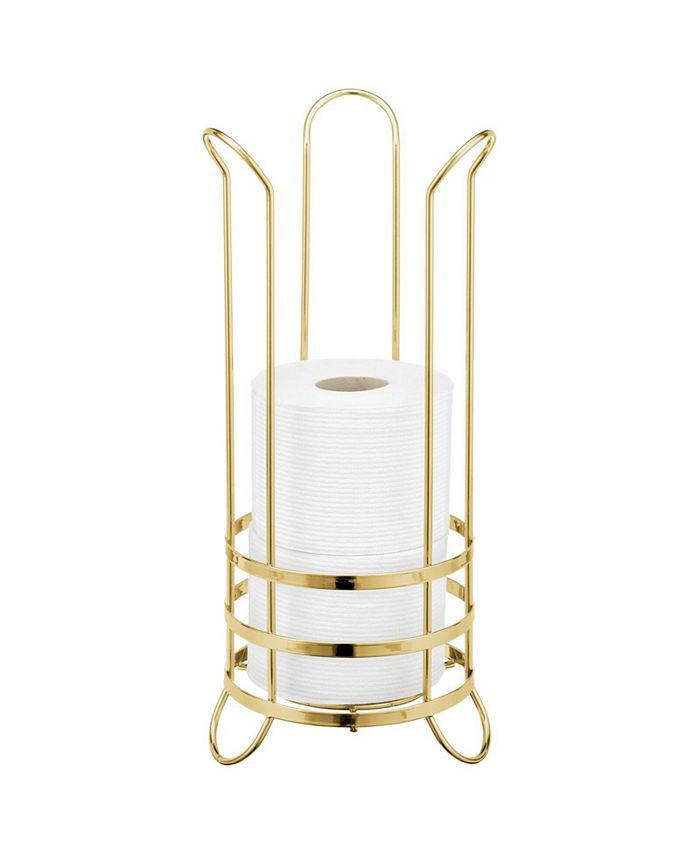 mDesign Metal Toilet Paper Holder Stand Storage for 3 Rolls Soft