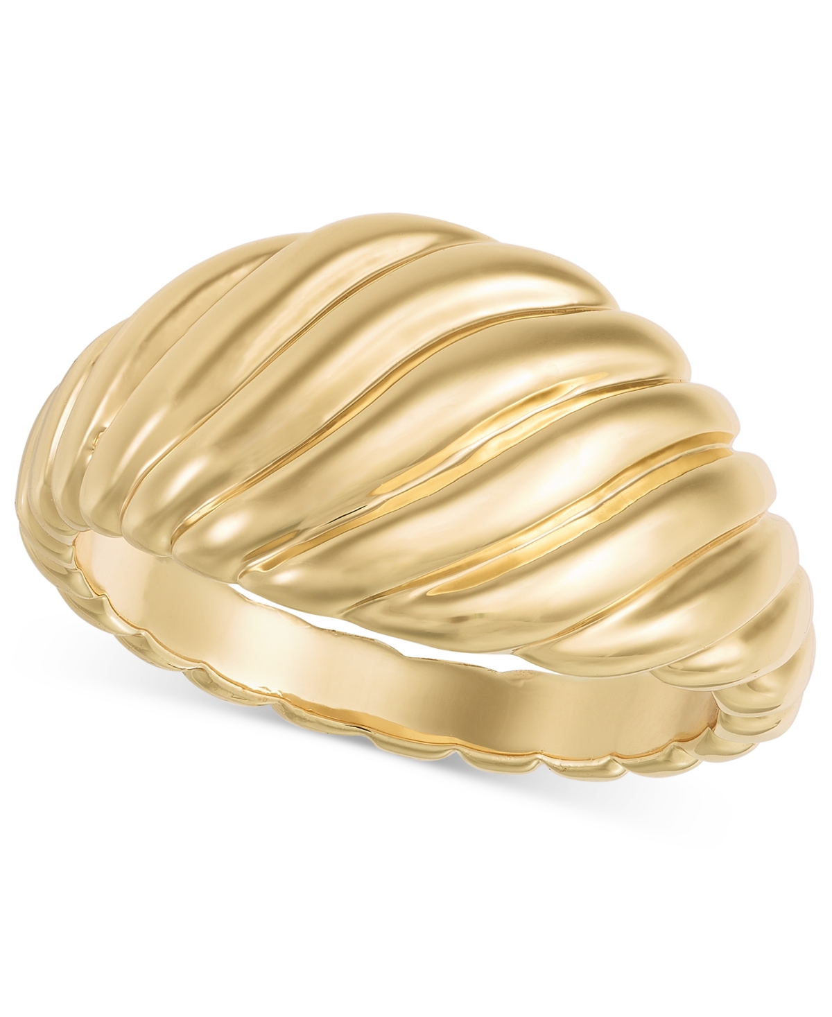On 34th Gold-tone Textured Crescent Statement Ring, Created For Macy's
