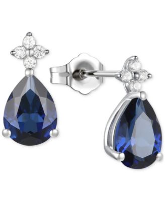 Morganite (1-3/4 ct. t.w.) & Lab-Grown White Sapphire (1/8 ct. t.w.) Pear Stud Earrings in 14k Gold-Plated Sterling Silver (Also in Additional Gemstones)