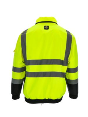 Big & Tall HiVis Waterproof Bomber Jacket - Extreme Cold Protection, High-Visibility, Fleece-Lined, Rollout Hood