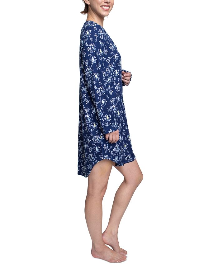 Hanes Women's Printed Long-Sleeve V-Neck Sleepshirt - Macy's