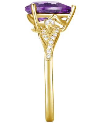 Amethyst (1-3/4 ct. t.w.) & Lab-Grown White Sapphire (1/6 ct. t.w.) Twist Ring in 14k Gold-Plated Sterling Silver (Also in Additional Gemstones)