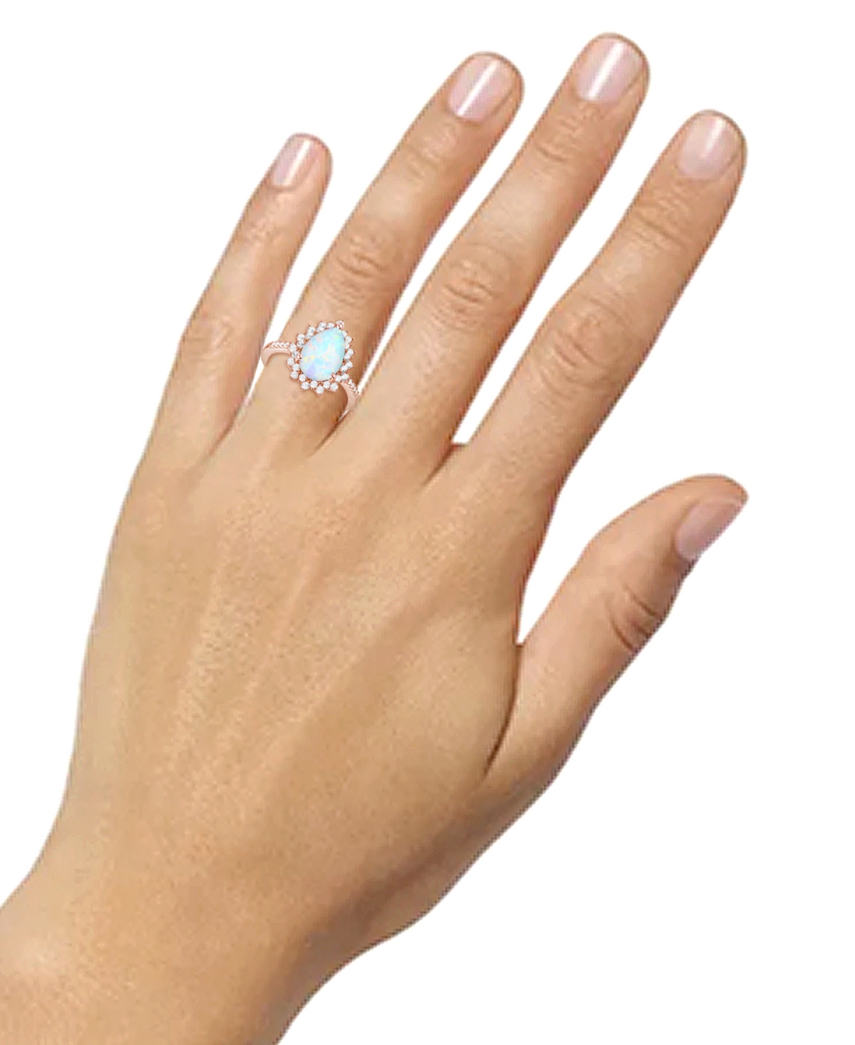 Lab-Grown(7/8 ct. t.w.) & Lab-Grown White Sapphire (5/8 ct. t.w.) Halo Ring in 14k Rose Gold-Plated Sterling Silver (Also in Lab-Grown Ruby & La