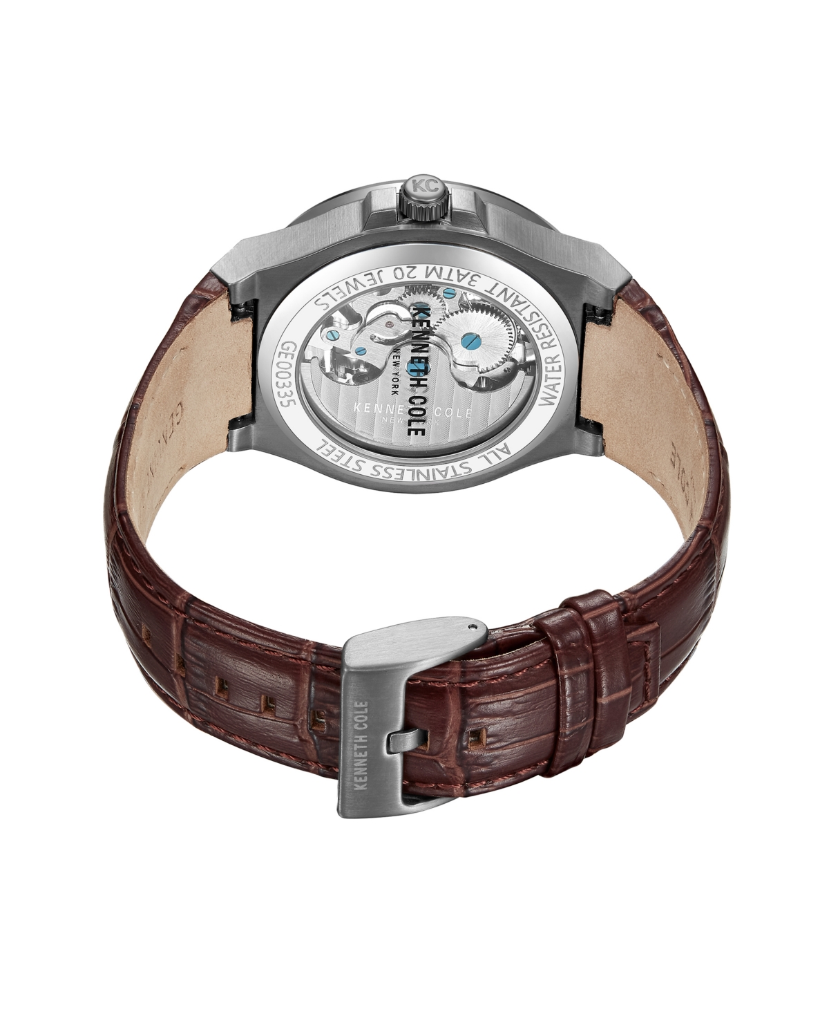 Shop Kenneth Cole New York Men's Automatic Brown Genuine Leather Watch 43mm
